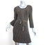 Alice + Olivia Belted Mini Dress Gold/Brown Metallic Ribbed Knit Size Medium