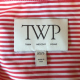 TWP Next Morning Shirt Red/White Striped Cotton Size Extra Small/Small