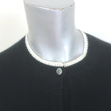 Theory Tipped Cashmere Crewneck Cardigan Black Size Small