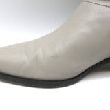 Tibi Leo Stretch Faux Leather Pointed Toe Boots Gray Size 38