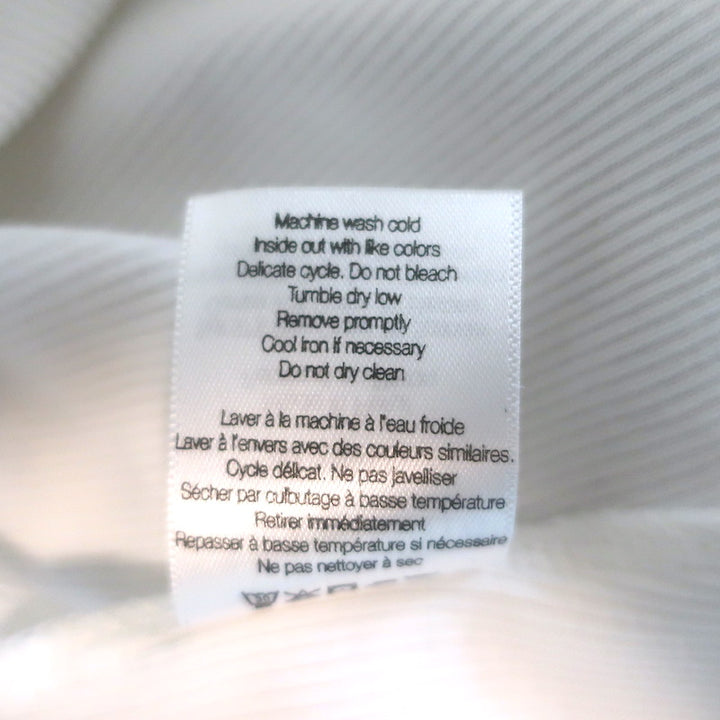 Veronica Beard Cathie Ruffle Top White Ribbed Stretch Cotton Size Medium NEW
