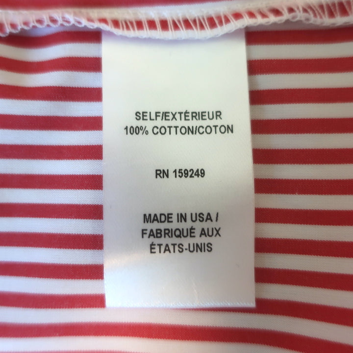 TWP Next Morning Shirt Red/White Striped Cotton Size Extra Small/Small