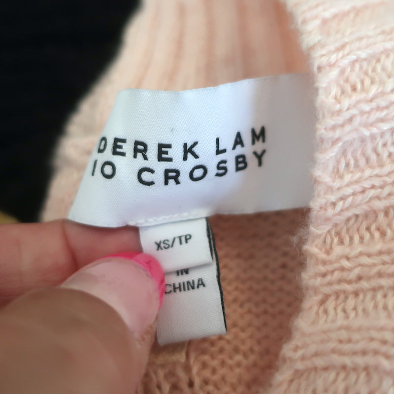 Derek Lam 10 Crosby Open-Back Sweater Pink Cashmere-Blend Size Extra Small