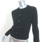 Theory Tipped Cashmere Crewneck Cardigan Black Size Small