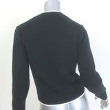 Theory Tipped Cashmere Crewneck Cardigan Black Size Small