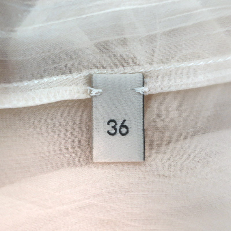 Gucci Tie-Neck Ruffled Chiffon Blouse Ivory Size 36 Long Sleeve Button-Up Top