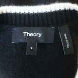 Theory Tipped Cashmere Crewneck Cardigan Black Size Small
