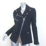 Veronica Beard Hadley Scuba Moto Jacket Dark Navy Size 6