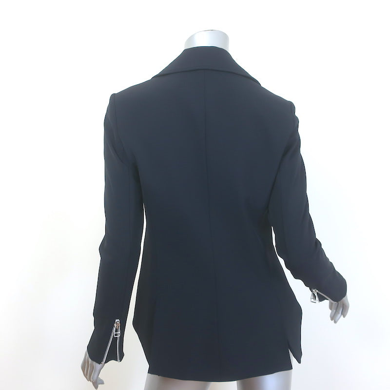 Veronica Beard Hadley Scuba Moto Jacket Dark Navy Size 6