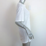 Isabel Marant Etoile Zewel Metallic Logo T-Shirt White Linen Size Large