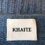 Khaite Cashmere V-Neck Sweater Blue Size Medium Cropped Pullover