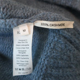 Khaite Cashmere V-Neck Sweater Blue Size Medium Cropped Pullover