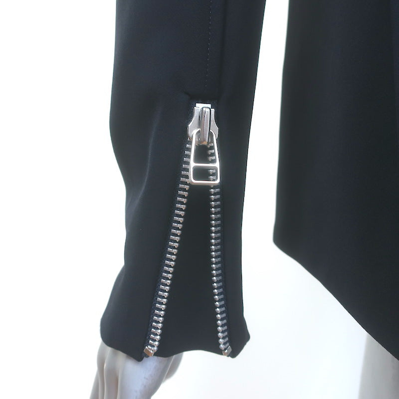 Veronica Beard Hadley Scuba Moto Jacket Dark Navy Size 6