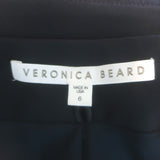 Veronica Beard Hadley Scuba Moto Jacket Dark Navy Size 6