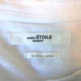 Isabel Marant Etoile Zewel Metallic Logo T-Shirt White Linen Size Large