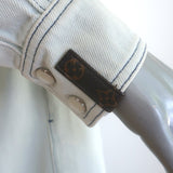 Louis Vuitton Studded Denim Belted Mini Shirt Dress Washed Light Blue Size 38