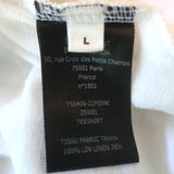 Isabel Marant Etoile Zewel Metallic Logo T-Shirt White Linen Size Large