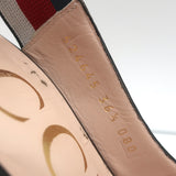 Gucci Sylvie Web Slingback Pumps Black Leather Size 36.5