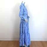 La DoubleJ Bellini Third Eye Sequin-Embroidered Maxi Dress Blue Size Medium