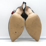 Gucci Sylvie Web Slingback Pumps Black Leather Size 36.5