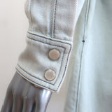 Louis Vuitton Studded Denim Belted Mini Shirt Dress Washed Light Blue Size 38