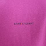 Saint Laurent Logo T-Shirt Magenta Cotton Size Medium Short Sleeve Top NEW