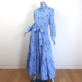 La DoubleJ Bellini Third Eye Sequin-Embroidered Maxi Dress Blue Size Medium