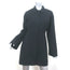 Reformation Long Sleeve Mini Shirtdress Rana Black Stretch Cotton Size 8
