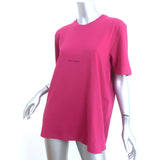 Saint Laurent Logo T-Shirt Magenta Cotton Size Medium Short Sleeve Top NEW