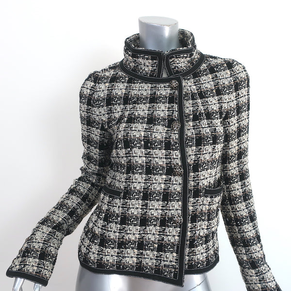 CHANEL 08C 2008 Black Silver Checked Tweed Jacket Sz 38 – Chic Selects of  Palm Beach