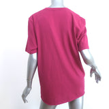 Saint Laurent Logo T-Shirt Magenta Cotton Size Medium Short Sleeve Top NEW
