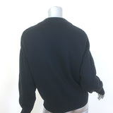 AMI Paris Ami De Coeur Embroidered Cardigan Black Cotton-Wool Size Small