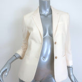 The Row Schoolboy Blazer Ivory Stretch Wool Crepe Size 6 Two-Button Jacket