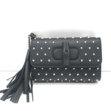 Gucci Miss Bamboo Studded Small Crossbody Black Leather Chain Strap Shoulder Bag