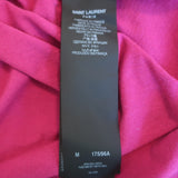 Saint Laurent Logo T-Shirt Magenta Cotton Size Medium Short Sleeve Top NEW