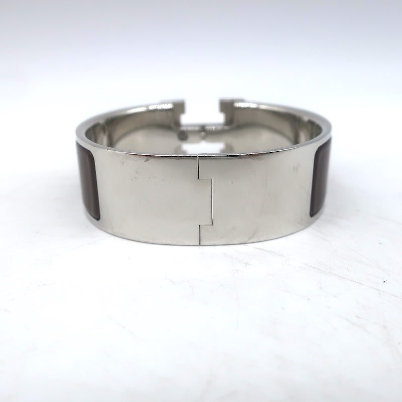 Hermes Clic Clac H PM Bracelet Dark Brown Enamel Palladium Hardware