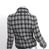 Chanel 08A Checked Metallic Tweed Jacket Black/Cream/Gold Size 36
