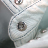 Louis Vuitton Studded Denim Belted Mini Shirt Dress Washed Light Blue Size 38