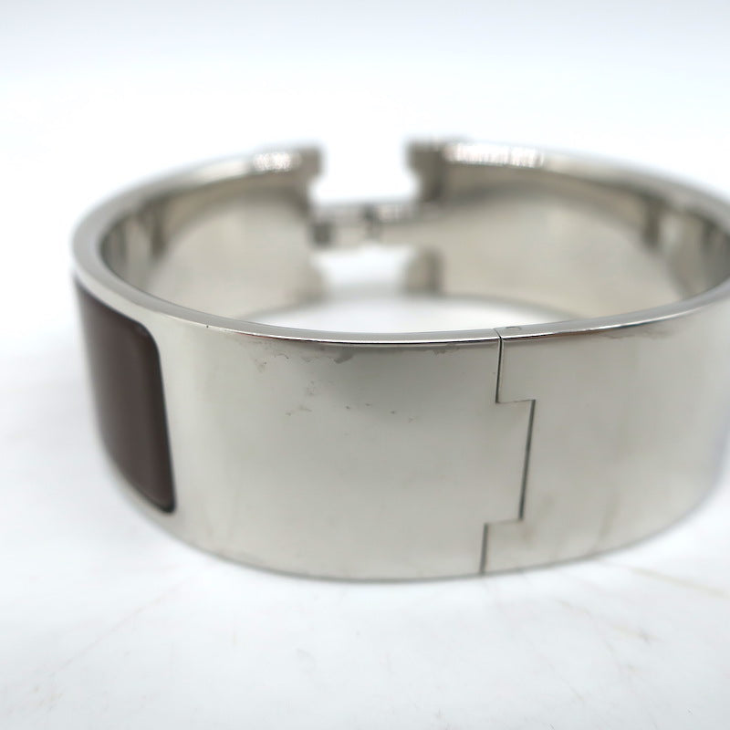 Hermes Clic Clac H PM Bracelet Dark Brown Enamel Palladium Hardware