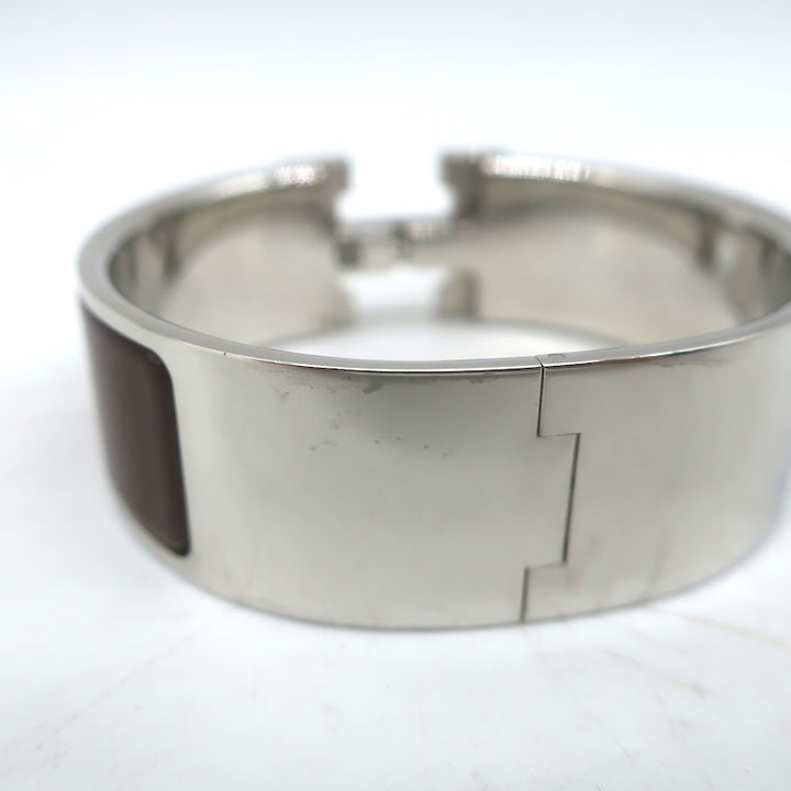 Hermes Clic Clac H PM Bracelet Dark Brown Enamel Palladium Hardware