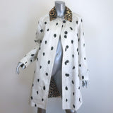 Burberry Carrington Dalmation Print Car Coat Off-White Cotton Size US 2
