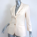 The Row Schoolboy Blazer Ivory Stretch Wool Crepe Size 6 Two-Button Jacket