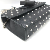 Gucci Miss Bamboo Studded Small Crossbody Black Leather Chain Strap Shoulder Bag