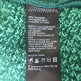 Zimmermann Fringed Knit Midi Skirt Emerald Cashmere-Wool Size 0