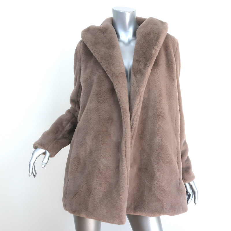 Faux Fur Trimmed Virgin Wool Coat in Brown - Lanvin