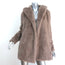 James Perse Faux Fur Coat Brown Size 1 Hooded Jacket