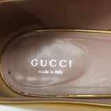 Gucci Studded Cap Toe Ballet Flats Gold Metallic Leather Size 37.5