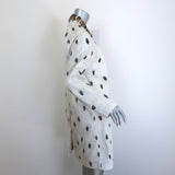 Burberry Carrington Dalmation Print Car Coat Off-White Cotton Size US 2