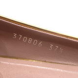 Gucci Studded Cap Toe Ballet Flats Gold Metallic Leather Size 37.5