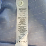 FRAME Ruched Puff Sleeve Shirt Chambray Blue Striped Cotton Size Small